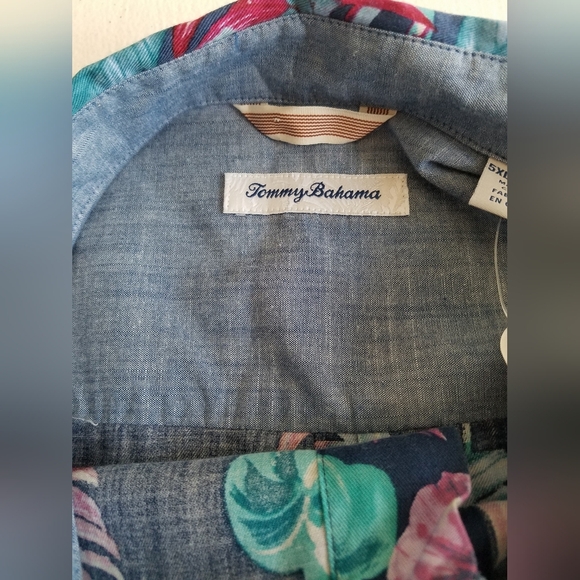NWT Tommy Bahama  Men's Floral Hawaiian Short Sleeve Shirt Blue Size 5XLB Tencel - Picture 9 of 14